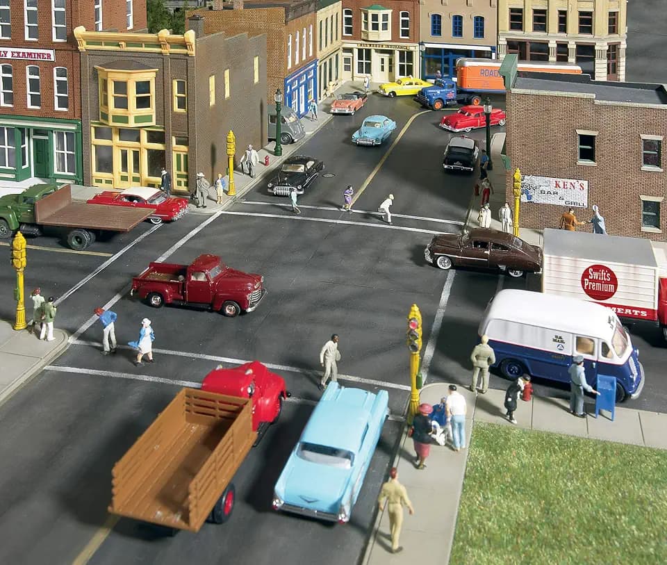 Walthers Cornerstone Asphalt Street System-Straight Sections pkg(10) with Accessories 933-3195 HO Scale Model Railroad - Scenery Kit