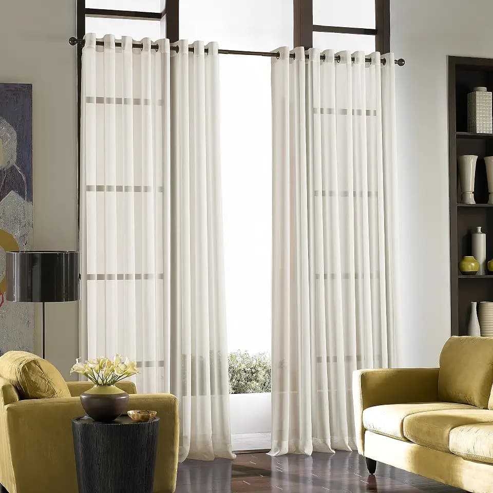 Curtainworks Soho Voile Sheer Grommet Curtain, 59 x 108 in, Oyster, 1 Panel