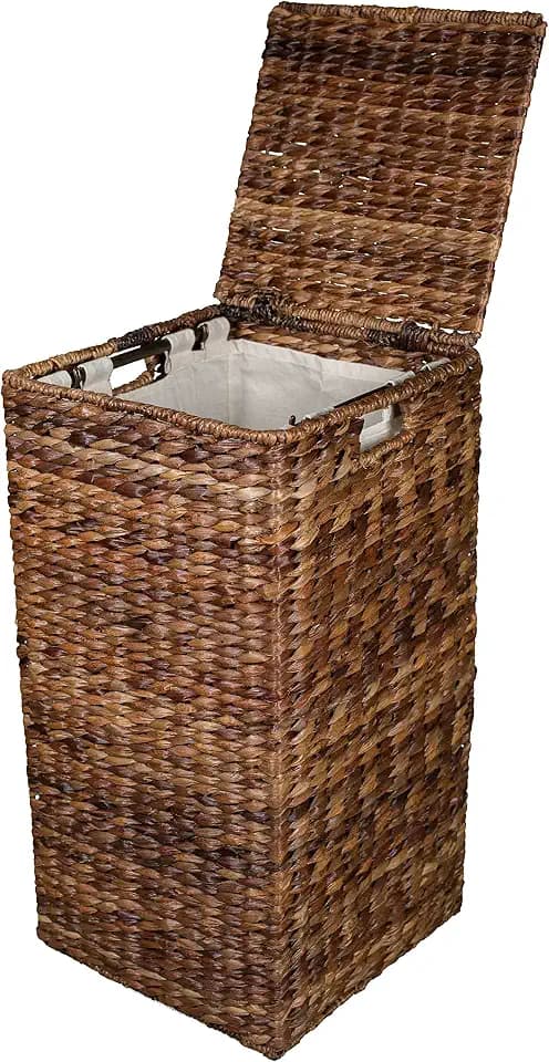 BIRDROCK HOME Handwoven Seagrass Laundry Hamper with Removable Bag, Natural