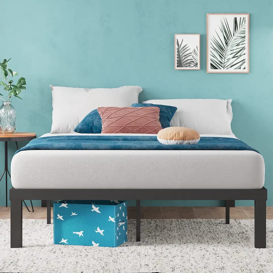 Zinus Luis 14 Inch QuickLock Metal Platform Bed Frame, Mattress Foundation with Steel Slat Support, No Box Spring Needed, Easy Assembly, Queen