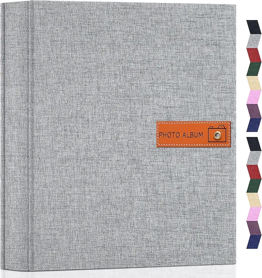 Popotop 4x6 Photo Album 1000 Pictures, Linen Hardcover, Reinforced Spine