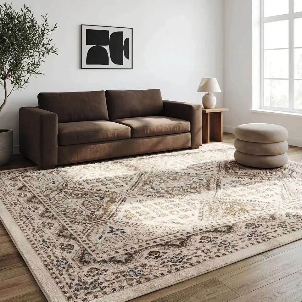 nuLOOM Becca Beige Medallion Power Loomed Area Rug, 2' x 3'