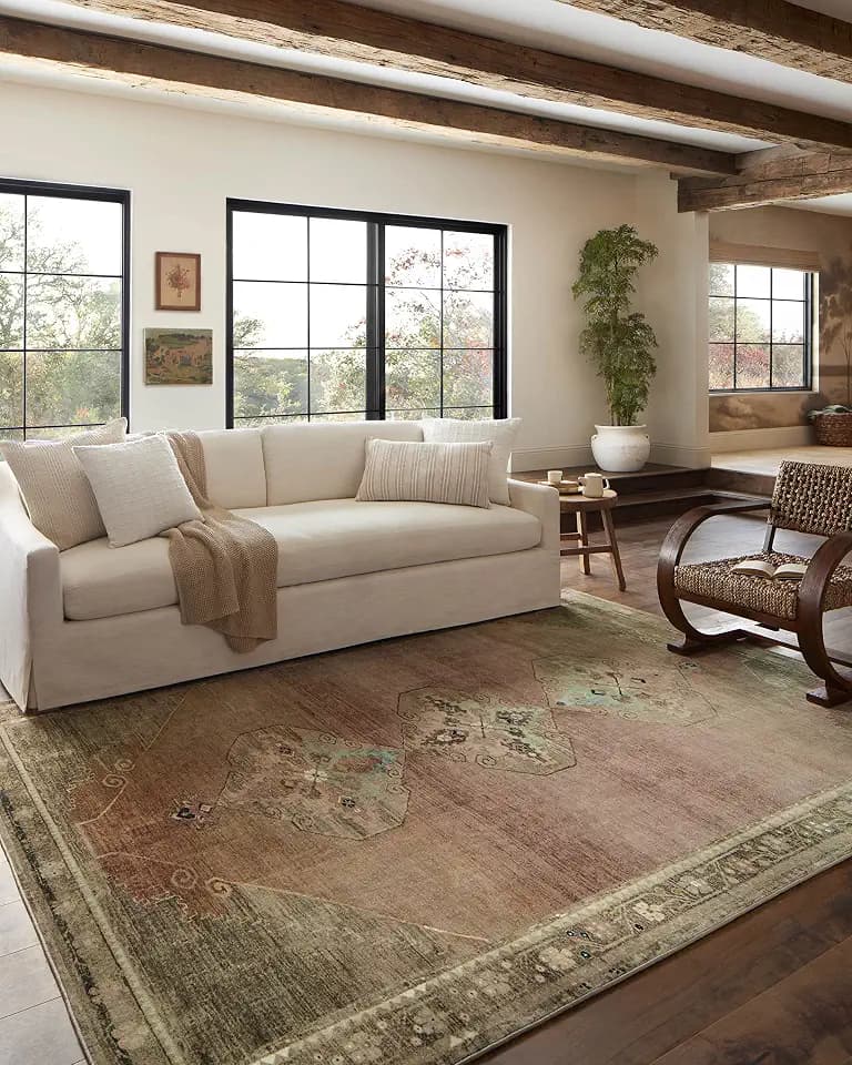Loloi Magnolia Home Sinclair Clay/Tobacco 2'-0" x 5'-0" Accent Rug