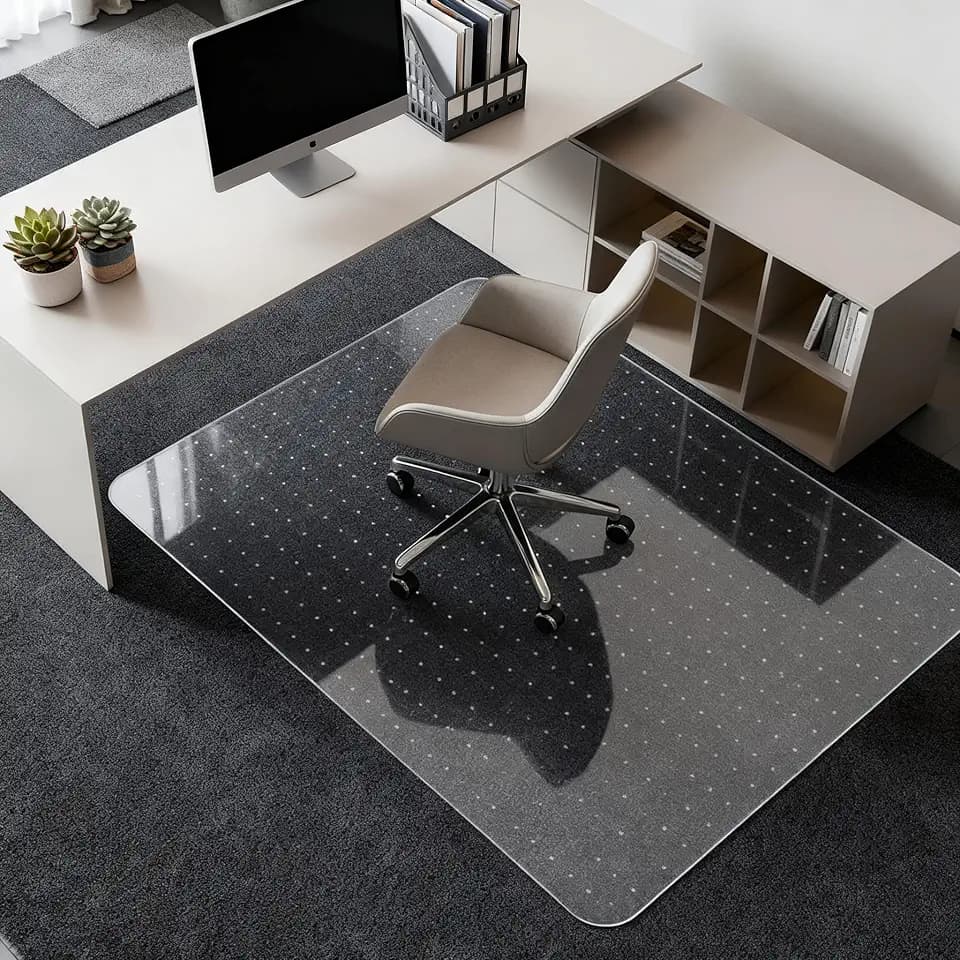 Kuyal Desk Chair Mat for Carpet, 30'' x 48'' Rectangle Transparent Mats