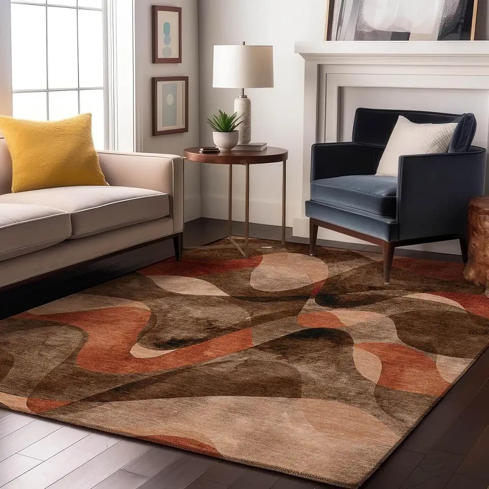 Addison Rugs Mayfield AMF536 Chocolate 3' x 5' Indoor Premium Machine Washable Rug, Silky Soft, Easy Clean, Non Shedding, Bedroom, Living Room, Dining Room, Kitchen, Patio Rug