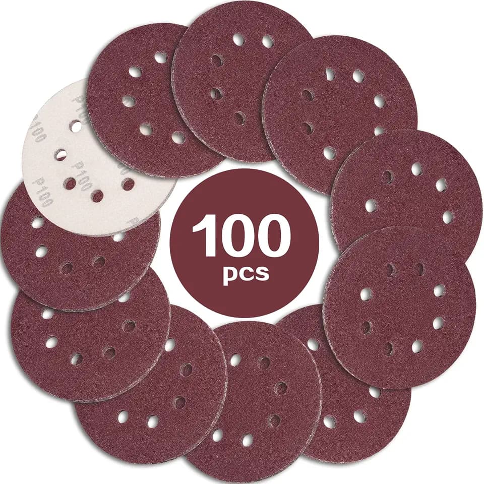 STEBRUAM 100Stück Schleifpapier 125mm Klett 100 körnung Exzenterschleifer