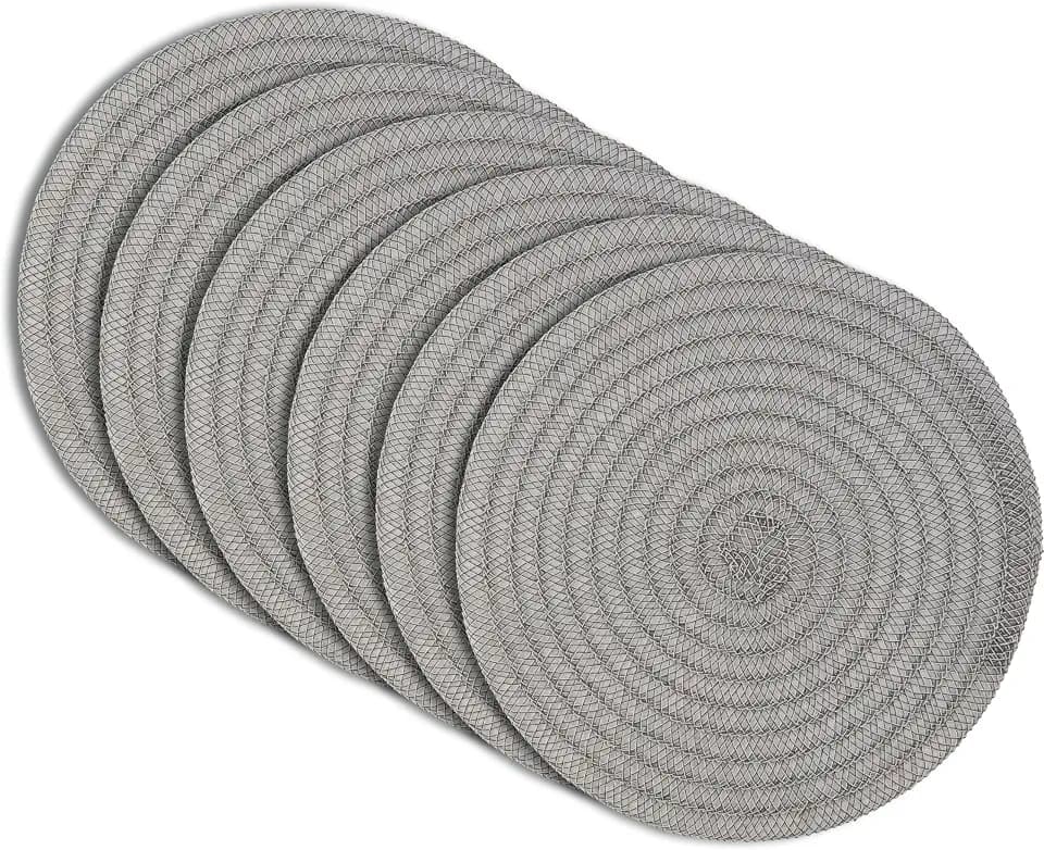 Placemats Set of 6 15" x 15" Heat-Resistant Table Mats for Dining Table Set for 6 Kitchen & Dining Room Decor Farmhouse, Boho, & Modern Style Easy to Clean, Durable & Stylish Table Décor