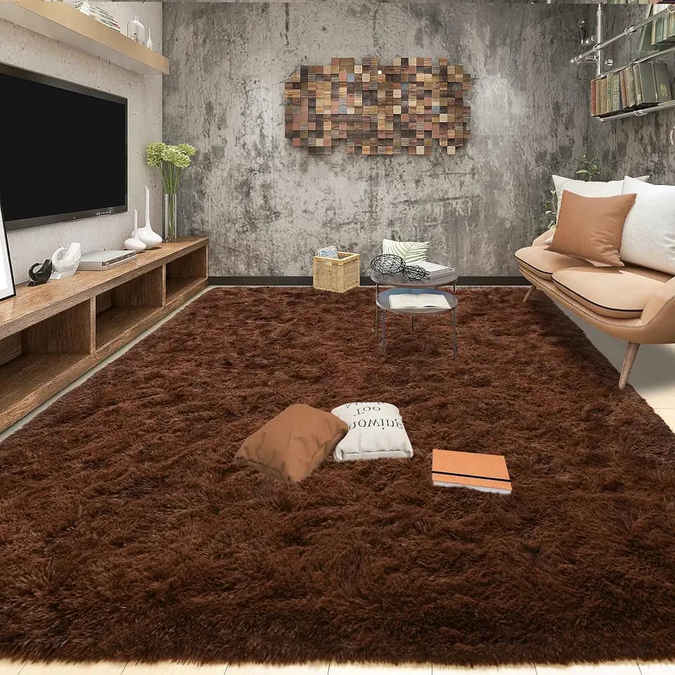 Tepook 9x12 Brown Area Rugs for Living Room Bedroom