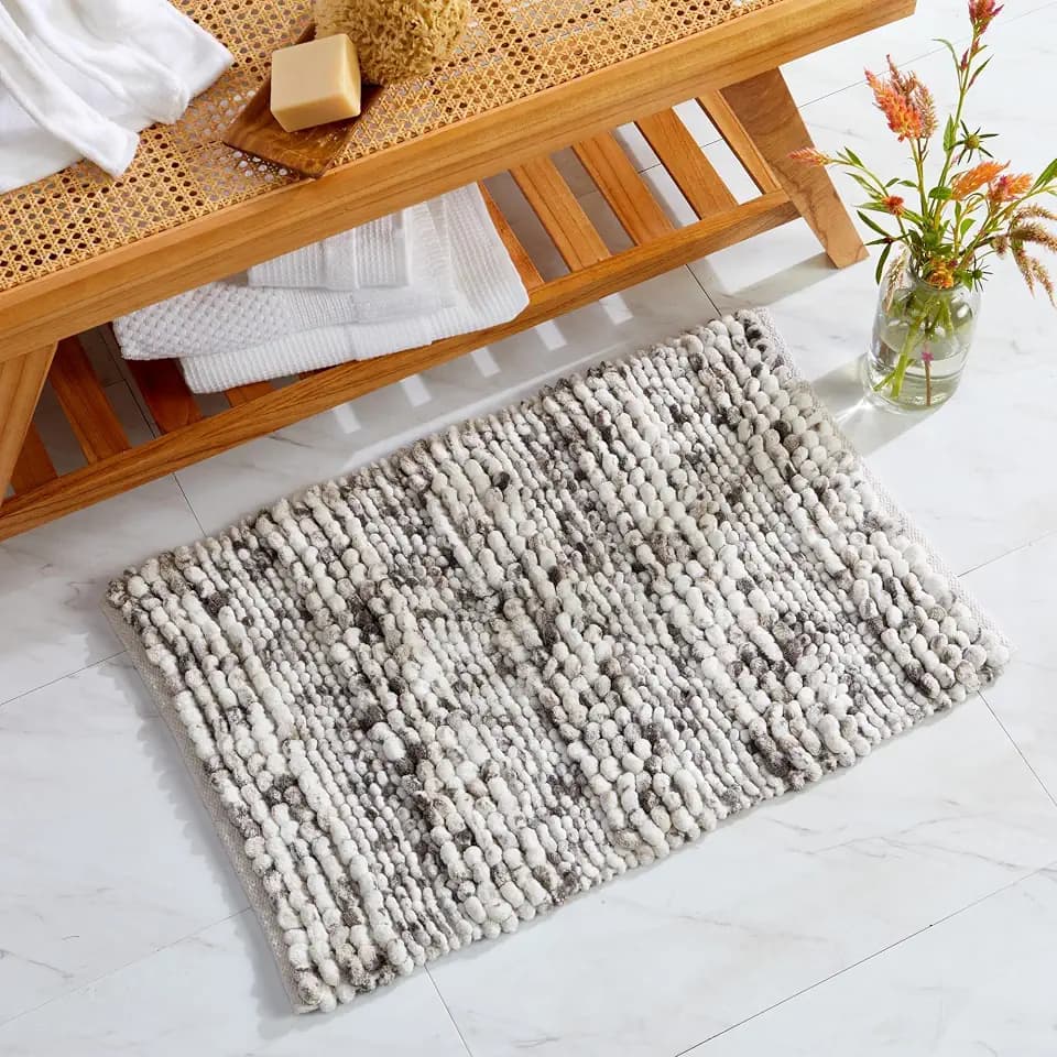 Market & Place Luxury Plush Bath Rugs, Ultra Soft and Absorbent Microfiber Chenille Bathroom Rugs, Bathroom Mats for Tub and Shower, 20" x 30", Dark Grey