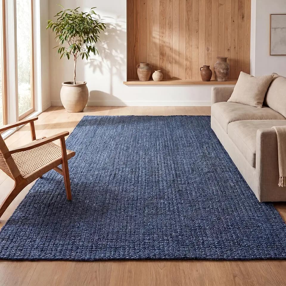 JONATHAN Y Pata Hand Woven Chunky Jute Navy Indoor Area Rug, 9x12, Bohemian, Rustic, Cottage, Easy-Cleaning for Living Room, Bedroom, Kitchen, Non-Shedding (NRF102D-9)