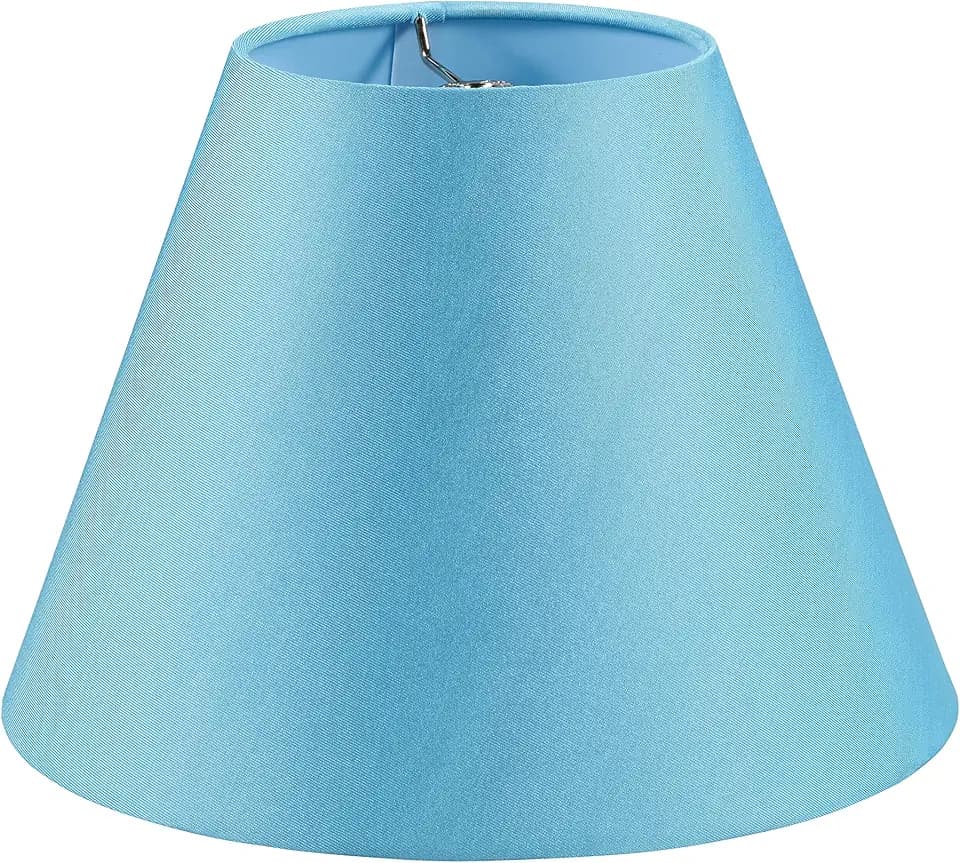 Aspen Creative 32136 Transitional Empire Shape Spider Construction Lamp Shade in Sky Blue, 6" Top x 12" Bottom x 9" Slant Height