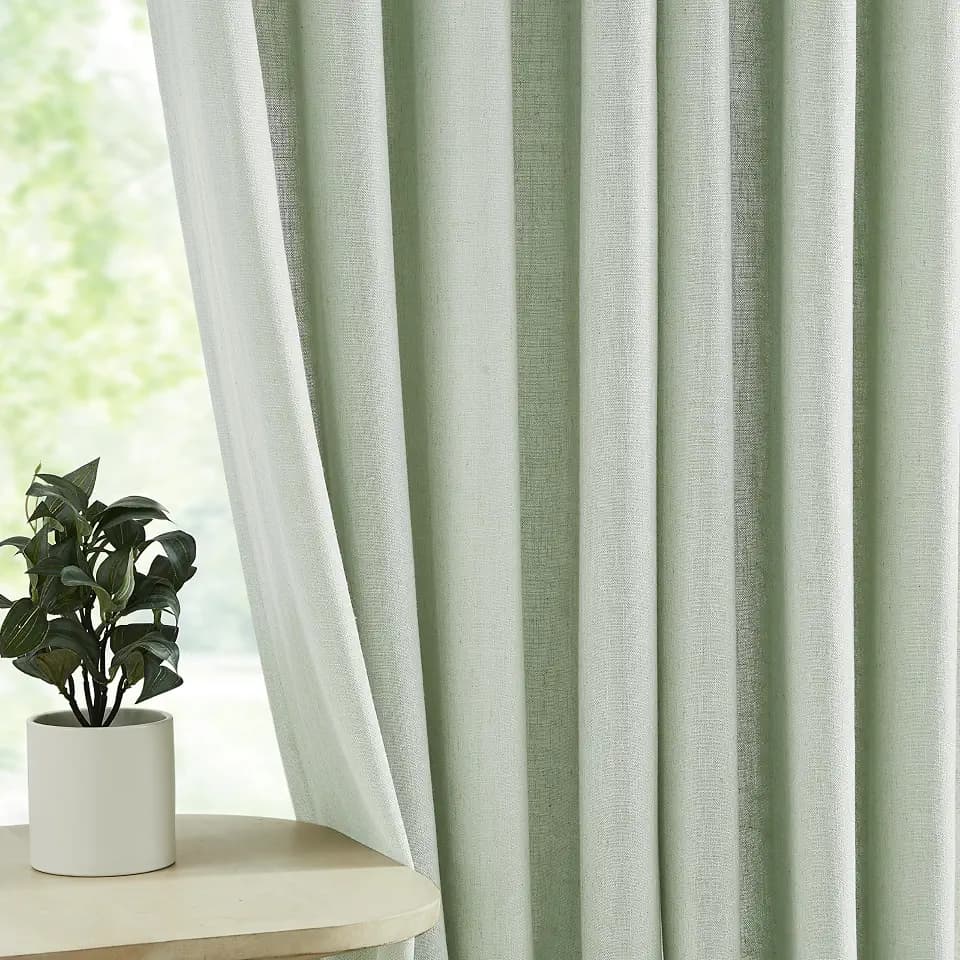 Central Park Soft Green Light Filtering Curtain with Grommet Top 58"x102"x2