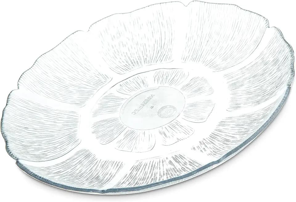 Carlisle FoodService Products Petal Mist Plate, Heavy Duty Polycarbonate Dish for Serving, 7.5", 36 Count, Clear