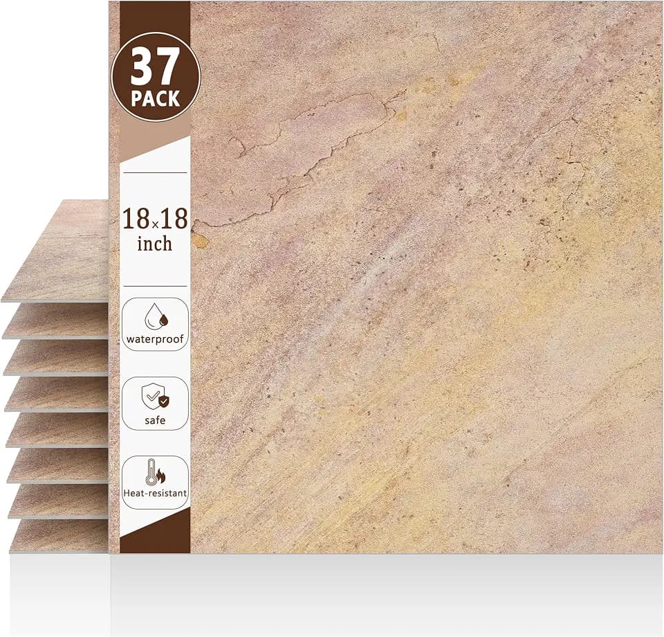 RORA 18x18 inch Peel and Stick Floor Tile, 37-Pack 83 SF, Waterproof Vinyl
