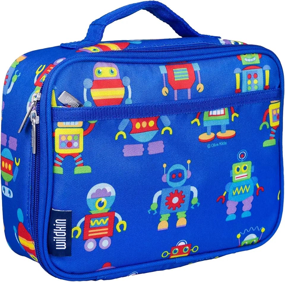 Wildkin Kids Insulated Lunch Box, Robots