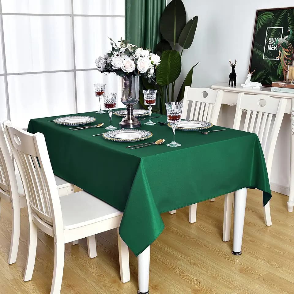 Green Rectangle Tablecloth Waterproof Table Cloth, 54 x 78 inch