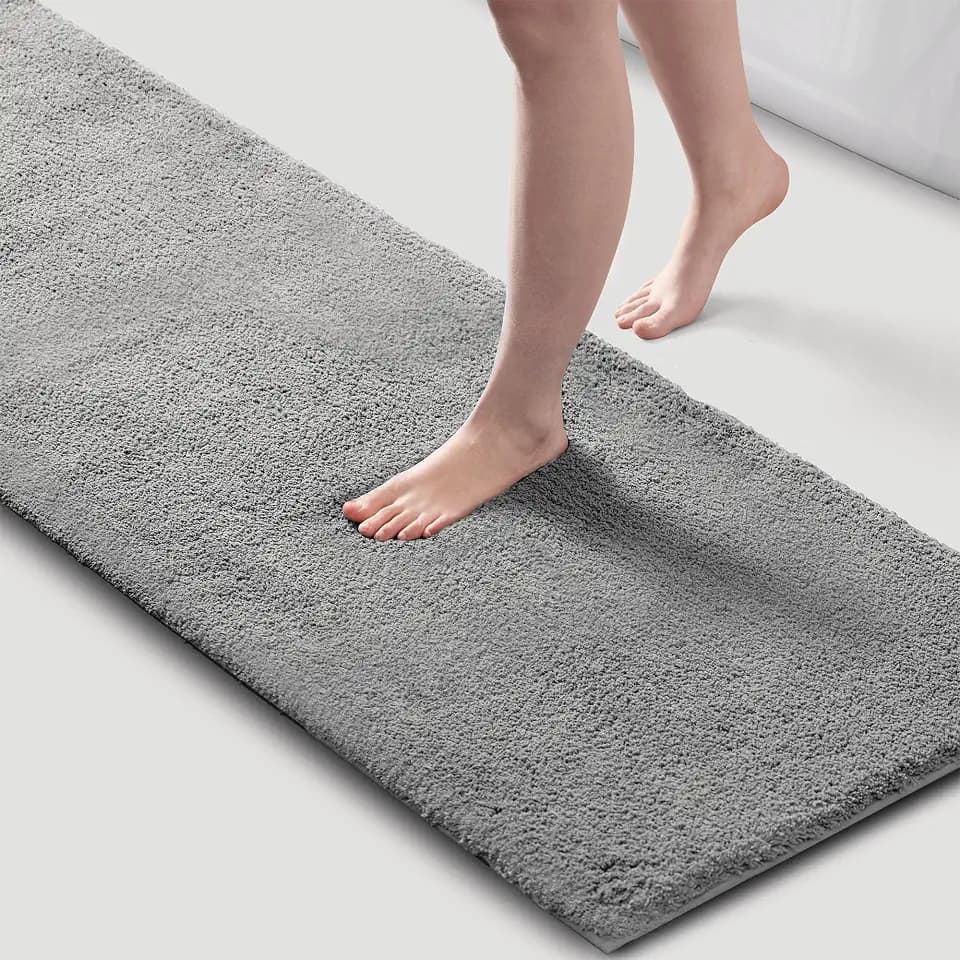 Madison Park Marshmallow Highly Absorbent Bath Runner, 24 x 72, Grey
