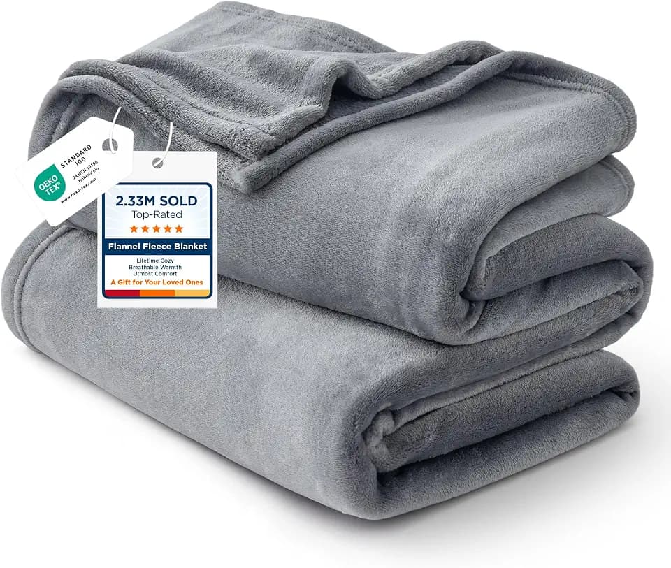 Bedsure GentleSoft Fleece Bed Blankets Full Size Grey - Soft Lightweight Plush Fuzzy Cozy Luxury Blanket Microfiber, 84x90 inches
