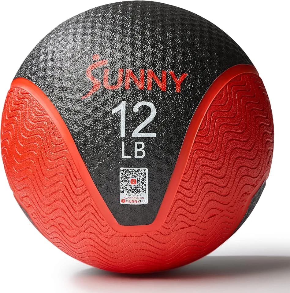 Sunny Health & Fitness Medicine Ball with Premium Dual Textured Grip