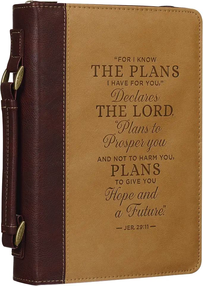 Christian Art Gifts Faux Leather Bible Cover for Men and Grads: I Know the Plans