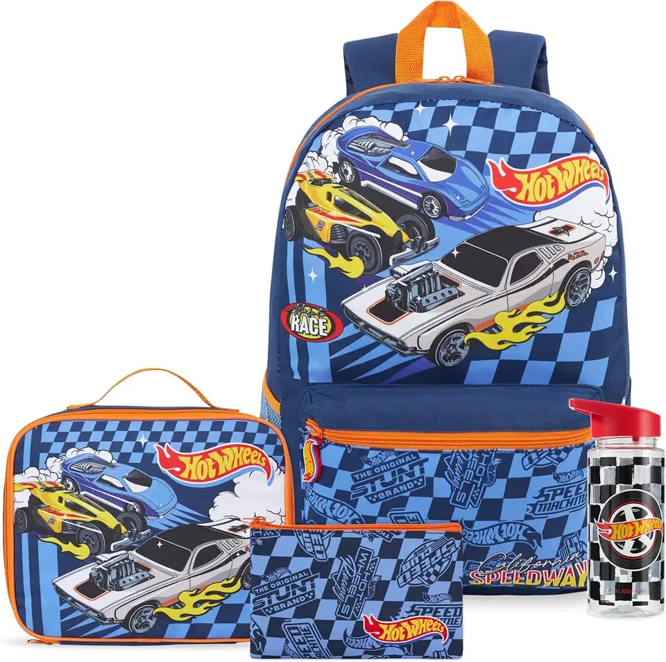 Get Trend Hot Wheels Boys Backpack, 4 Piece Set
