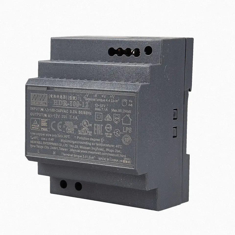 HDR-100-12 LED Netzteil Trafo Hutschienen-Netzteil (DIN-Rail) Mean Well HDR-100-12 12V/DC 100W Transformator für LED Beleuchtung