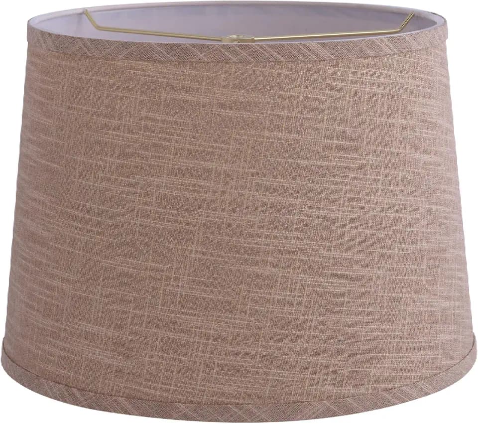 Aspen Creative 32140 Transitional Hardback Empire Shaped Spider Construction Lamp Shade in Beige Linen Fabric, 12" Top x 14" Bottom x 10" Slant Height