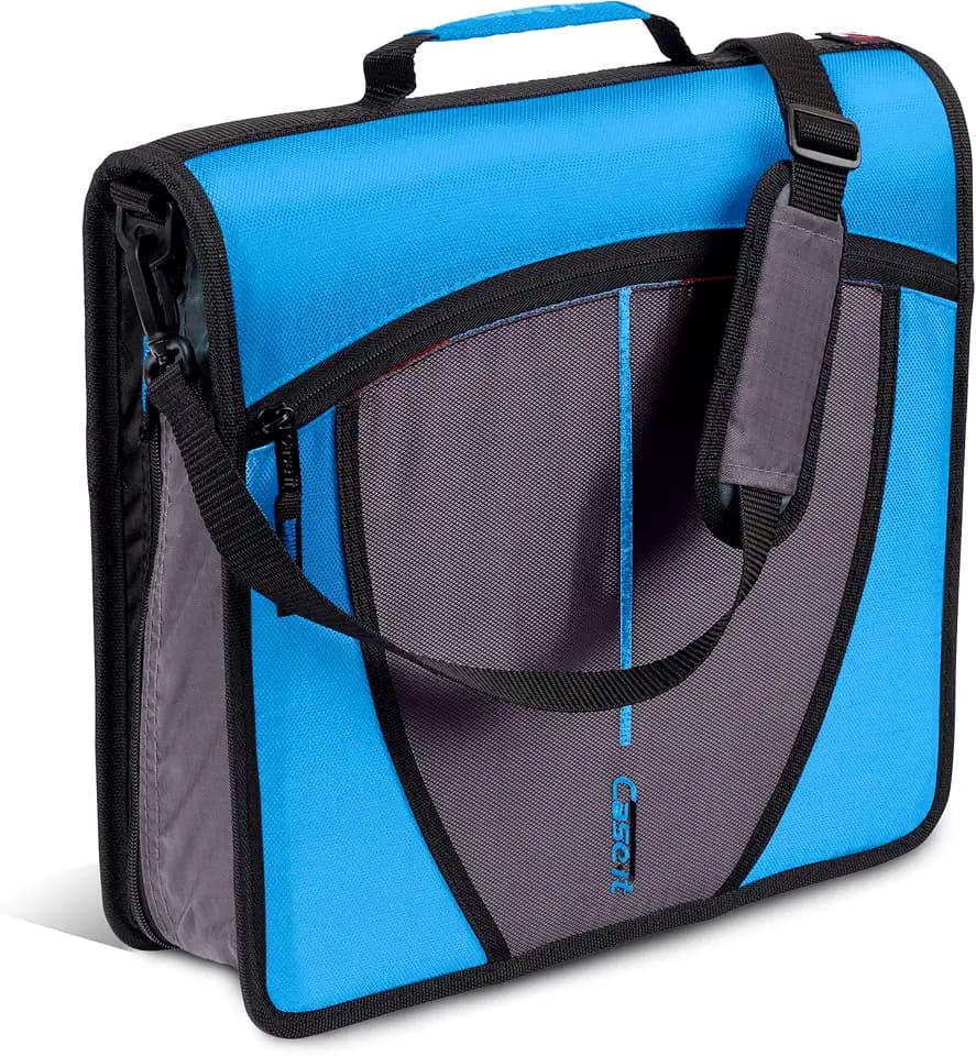 Case-it School Zipper Binder | 3" O-Rings | 600-Sheet | D-146 Denim Blue