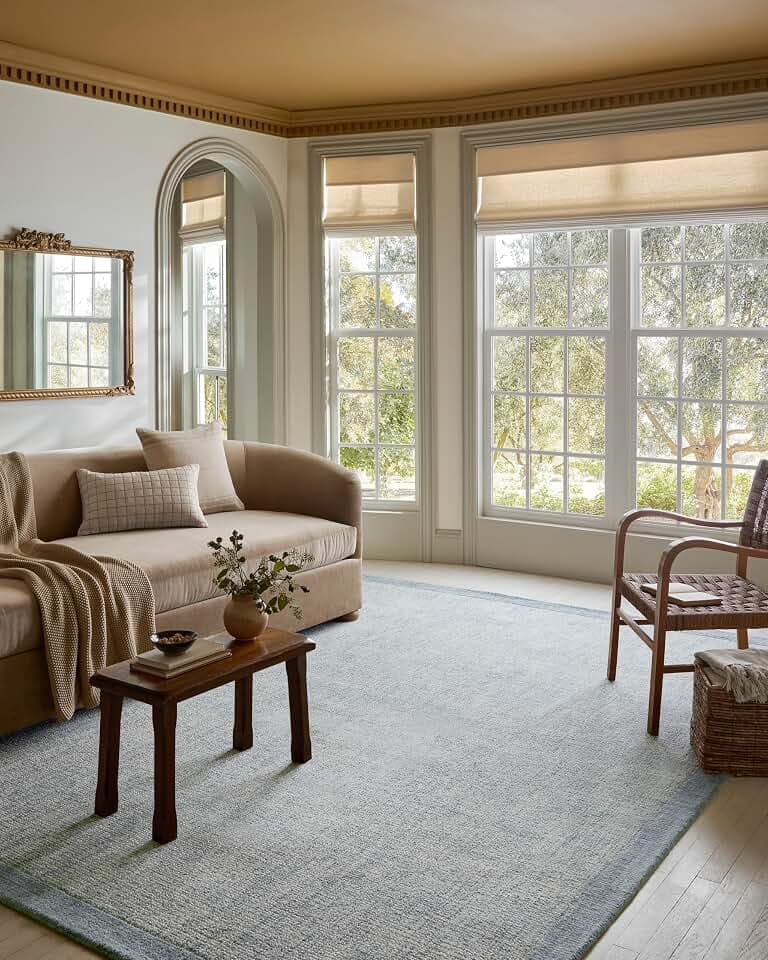 Loloi Magnolia Home Henley Ivory/Blue 5'-0" x 7'-6" Area Rug