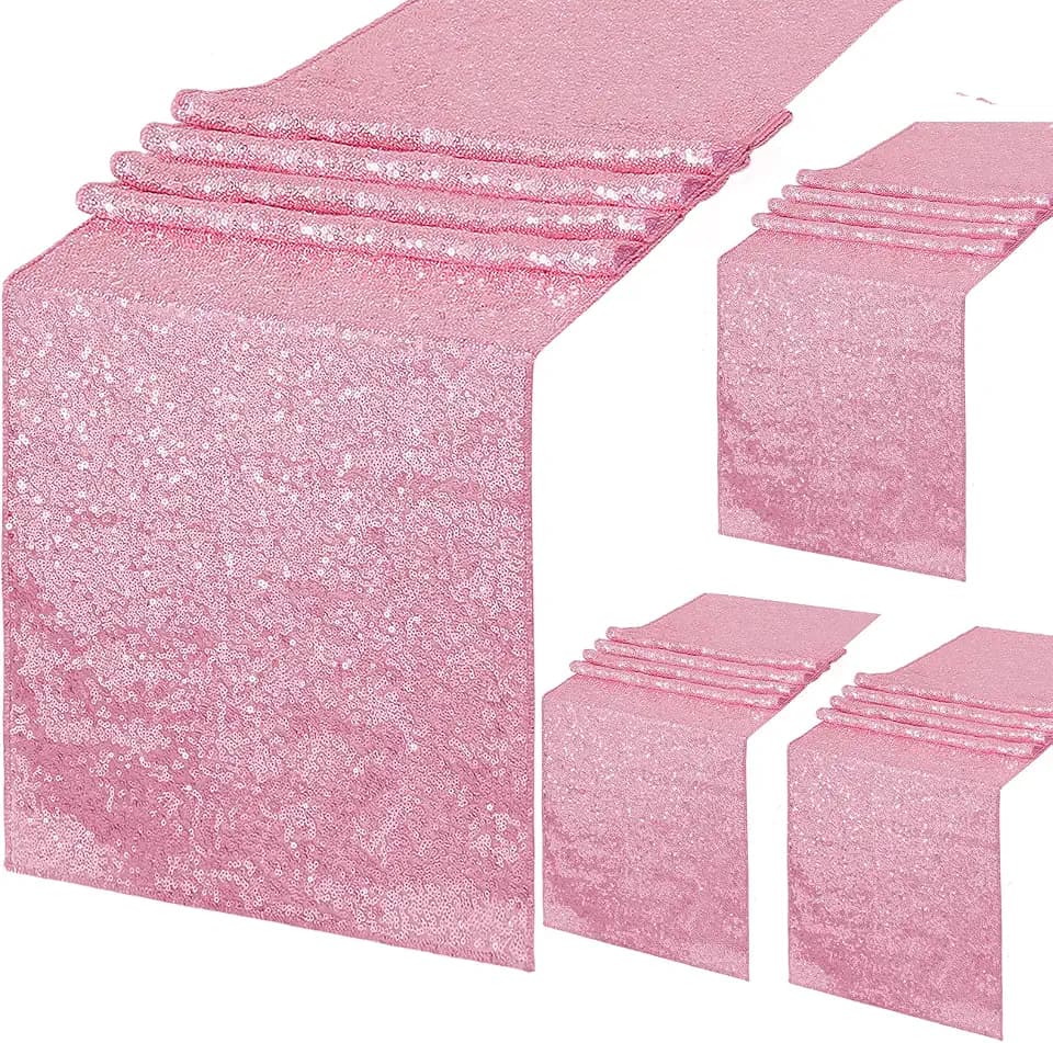 B-COOL Fuchsia Pink Sequin Table Runner 4Pack 12x72 Inch
