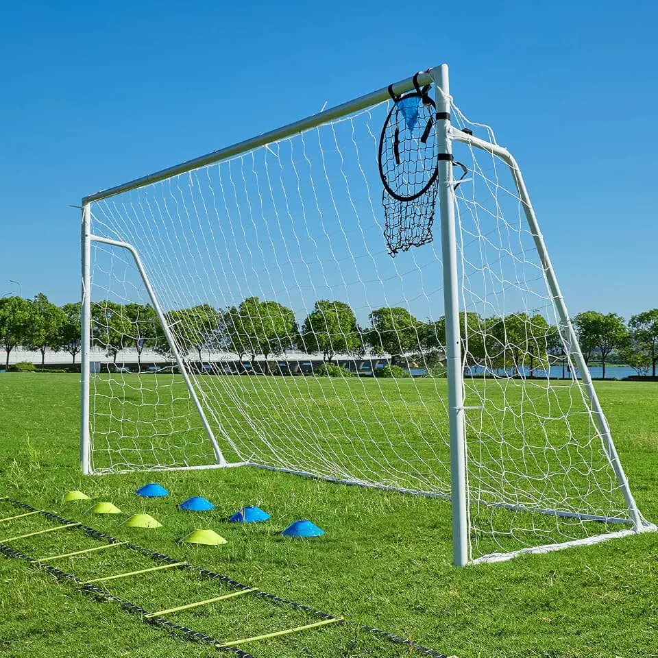 Soccer Goals for Backyard Soccer Goal 12x6 Big 10x6.5 8x6 6x4FT Soccer Goals for Youth Adults and Kids Large Metal 2" Goal Post with Agility Ladder and Target Net Soccer Cones Practice Equipment