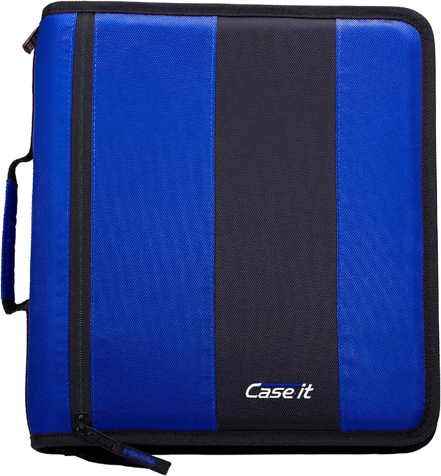 Case-it School Zipper Binder | 2" O-Rings | 350-Sheet | D-251 Midnight Blue