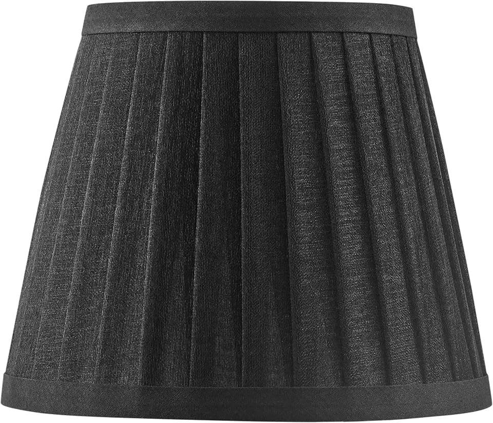 Aspen Creative 51526, Hardback Empire Transitional Clip-On Mini Small Shade in Black Organza, 4" Top x 6" Bottom x 5" Slant