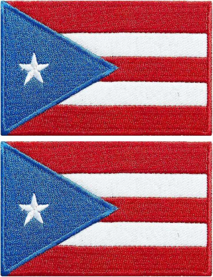 stidsds 2 Pack Puerto Rico Flag Patch Puerto Rico Flags Embroidered Patches Puerto Rican Flags Military Tactical Patch for Clothes Hat Backpacks Pride Decorations