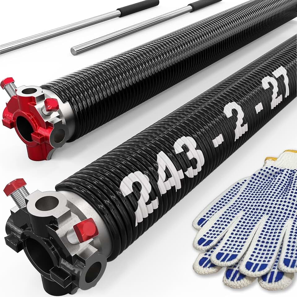 243x27 1 Pair Garage Door Torsion Spring w/Winding Bar