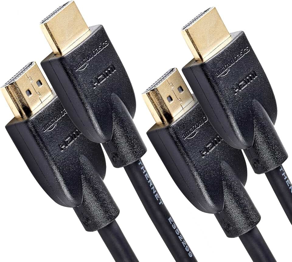 Amazon Basics 4K-HDMI-Kabel, 1.8 m, 18 Gbit/s Highspeed mit Ethernet, 4K@60Hz, 2 Stück, 2160p, Schwarz