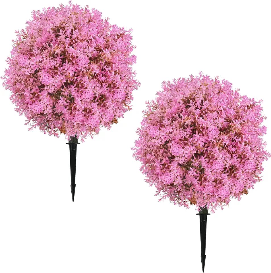 Sunnyglade 25.5" Set of 2 Artificial Lilac Flowers Tree Pink Lilac Bush