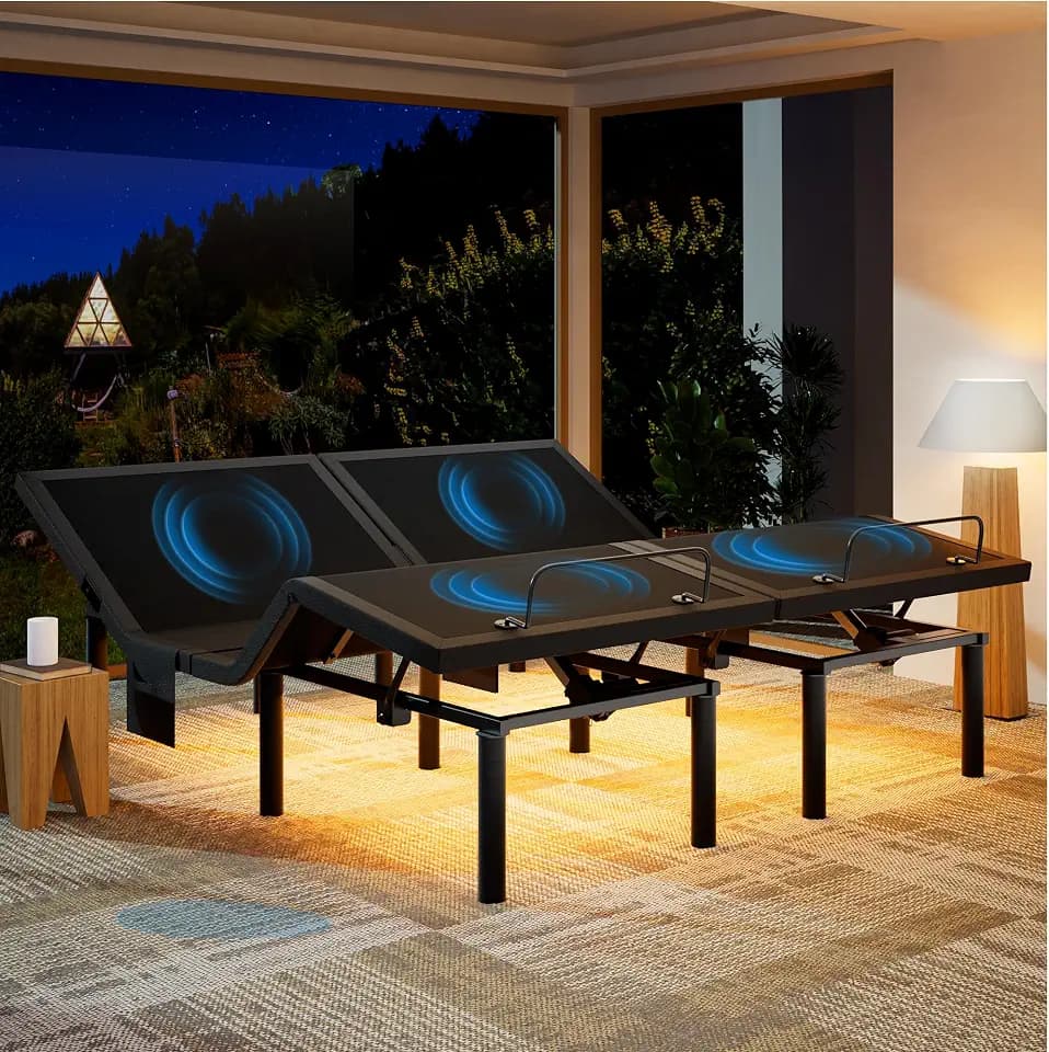 Marsail Split King Adjustable Bed Frame Electric Bed Bases with Massage