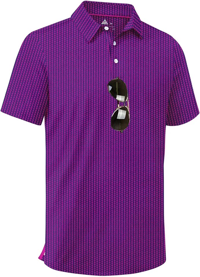 ZITY Men's Golf Shirts Short Sleeve Print Patterns Casual Collared Polo