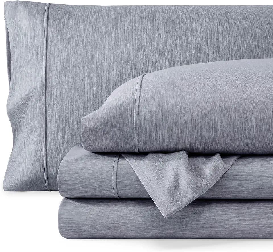 Bare Home Printed Sheet Set - 1800 Ultra-Soft (Queen, Heathered Blueberry)