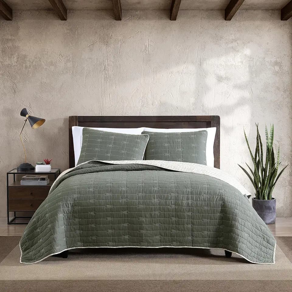 Eddie Bauer - King Quilt Set with Shams, Cotton, Reversible