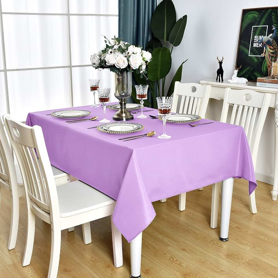 Lavender Rectangle Tablecloth Waterproof Table Cloth, 60 x 102 inch