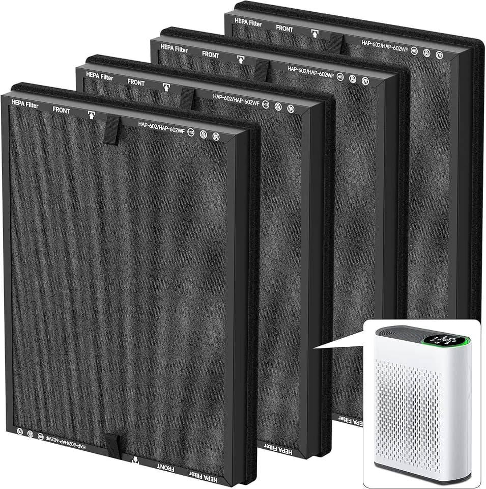 HAP602 Replacement Filter for ECOSELF HAP602/HAP602WF Air Purifier, 4 Pack