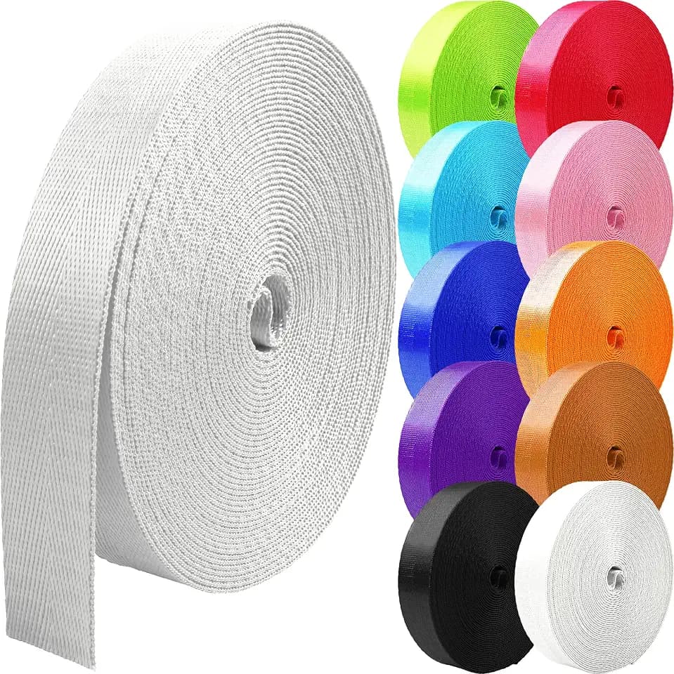 10 Yards Nylon Webbing 1 inch 1.5 inch 2 inch Webbing Nylon Strap Backpack Straps Belt, 10 25 50 3.3 Yards Webbing