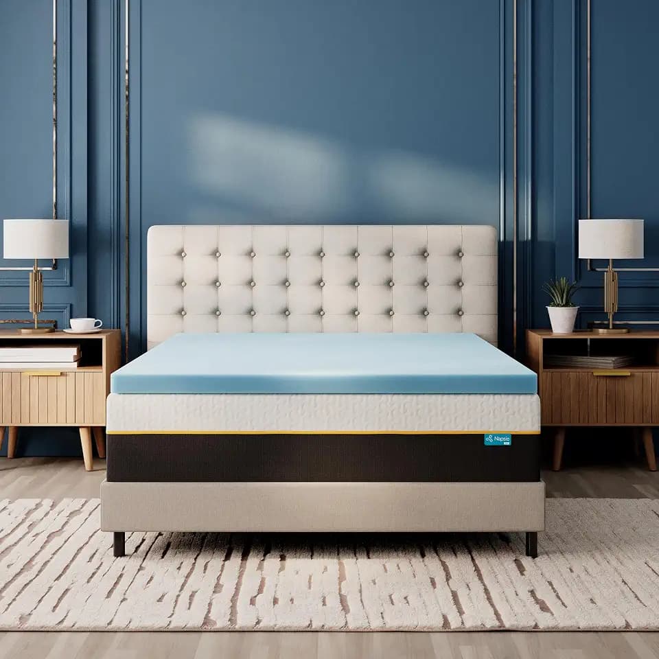 Cooling Queen Mattress Topper 3 Inch Foam Mattress Topper, Back Pain Relief