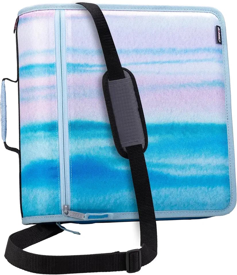 Case-it Zipper Binder | 3-Inch O-Rings | 600-Sheet | D-146 Watercolor Sky
