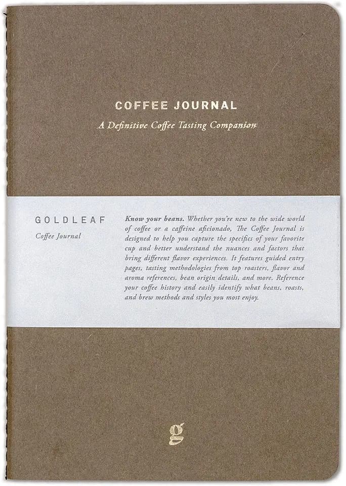Goldleaf Barista Coffee Log Book - Professional Coffee Tasting Journal & Brewing Guide for Advanced Home Brewers & Café Teams | Track Roast, Method & Flavor Profiles