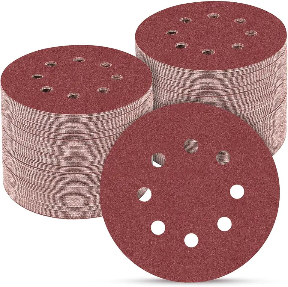 100PCS 5 Inch Sanding Discs 220 Grit Sandpaper for Orbital Sander