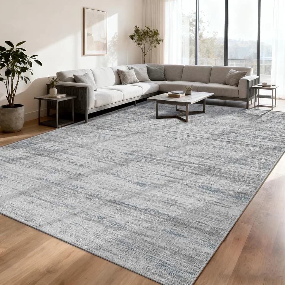 8x10 Area Rugs for Living Room,Modern Abstract Non-Slip Backing Washable Rugs,Soft Thin Large Area Rug,Stain Resistant Carpets for Bedroom Dining Room Home Decor