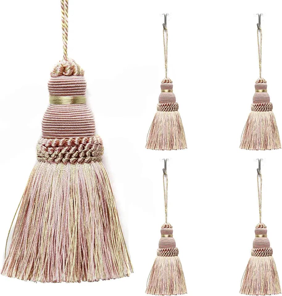 4Pcs Colorful Tassel Key Tassels DIY Accessories(Mix Pink)